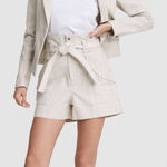 Rag and Bone striped linen shorts high waist paper bag belted women's SIZE 2 Photo 0