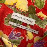 Urban Outfitters Womens Crop Pants Wide Leg Floral Colorful Buttons Red Yellow 6 Photo 3