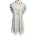 Eileen Fisher NWT M Gray Pearl Organic Cotton Tunic Mini Dress Lounge Minimalist Photo 2
