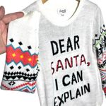 Ugly Christmas Sweater CHRISTMAS SWEATER Women’s Sequin Santa Fairisle Sleeved White Sweater Photo 1