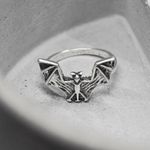Silver Gothic Bat Ring Photo 1