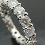 14K White Gold Diamond Eternity Band Ring 4.25ct G Photo 2