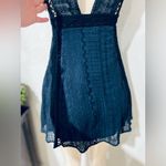 Free People Wherever You Go Crochet Mini Dress in Navy Blue Sleeveless Size 0 Photo 15