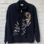 Mureli unisex Vintage Japanese Embroidered Bomber Jacket Black Floral M Size M Photo 0
