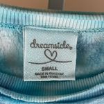 Dreamsicle Size Small Tie Dye Crewneck Long Sleeve Crop Top Boho Hippie Buttery Blue Photo 2