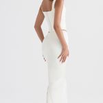 House Of CB IVORY SATIN BIAS CUT MIDI SKIRT Photo 5
