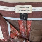 Anthropologie NWT The Essential Slim Straight Trousers Brown Brocade Print sz 6 Photo 6