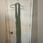 Norma Kamali Cross Halter Fishtail Gown in Vintage Green Photo 5