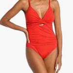 La Blanca Women's Standard Island Goddess Twist Keyhole One Piece Swimsuit SZ 14 Photo 0