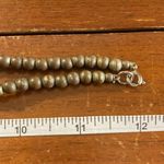 Vintage Blue Acrylic and Metallic Bead Necklace Silver Photo 2