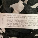 ZARA  Black White Animal Print V-Neck Short Sleeve Peplum Pullover Blouse Top M Photo 3