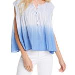 Free People NWT Little Bit of Something Ombre Blouse - Blue - Large Photo 4