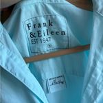 Frank & Eileen Mary Lightweight Cotton Semi Sheer Button Up Dress Blue XS Photo 4