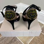 Betsey Johnson BETSEYVILLE by  5 inch‎ Black Stiletto Heels Peep Toe Shoes Sz 8.5 Photo 2