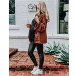 Spanx Mama Faux Leather Pregnancy Over The Belly Maternity Leggings in Black XS Photo 2