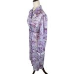Vintage Floral High Neck Ruffle Front Dress Women’s *M Long Sleeve Boho Maxi Purple Size M Photo 3