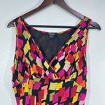Karen Kane Karen‎ Kane 100% Silk Maxi Dress Sleeveless V Neck Multi Geometric Print Medium Photo 7