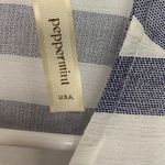 Peppermint  Striped Lightweight Knotty Front Blouse Photo 2