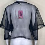 Cartoon Network  Powerpuff Girls Sequined Buttercup Sheer Black Mesh Crop Shirt 4 Photo 4