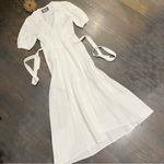 Reformation Weiss White Linen Wrap Dress Size Small Photo 6