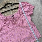 Torrid Challis Puff Short Sleeve Crop Top Babydoll Cottagecore in Ditsy Rose 3X Photo 15