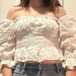 Olivaceous Off The Shoulder Crop Top Photo 3
