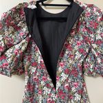 TALULAH Black Garden Floral Blouson Shoulder Puff Sleeve Mini Dress Sz XS Photo 4