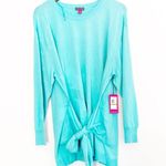 Vince Camuto NWT  Tie Front Sweater In Bright Aqua Photo 5