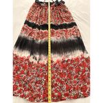 Floral Maxi Dress Medium Red Black Halter Boho Beach Hippie Vacation Lightweight Photo 6