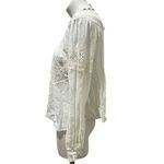 Free People  Abigail Victorian Eyelet Top Ivory Blouse Size M Photo 5