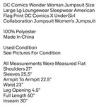 DC Comics Wonder Woman Jumpsuit Size Large Lg Loungewear Sleepwear American Flag Print Photo 1