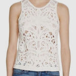 Lucy Paris  White Cutout Crochet Tank | S Photo 0