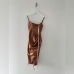 House Of CB  NEW Bianca Satin Cocktail Brown Dress XS Photo 3