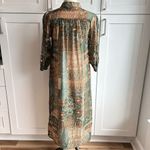 Ellison  Semi Sheer Patchwork Print Maxi Dress Multicolor Long Sleeve Casual S Photo 1