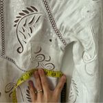 Michael Kors WHITE Floral Embroidered Hemp Eyelet Lace Scallop Mini Dress 0 Photo 4