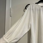 Calvin Klein Women's Medium Cold Shoulder White Blouse. Crushed Textured Fabric. Photo 7