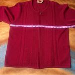 Smartwool Vintage  Merino Wool Red Knit full zip Cardigan Sweater large Photo 6