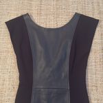 Alice + Olivia  Sleeveless Leather Mix Media Dress Lace up Back Small Black Photo 1