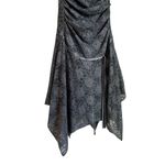 Alyn Paige  Gray & Silver Lace Y2K Strapless Handkerchief Hem Party Dress Sz S Photo 2