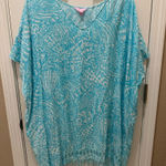 Lilly Pulitzer  Rossi Caftan Swim cover-up in the Turquoise Oasis size L/XL Photo 0