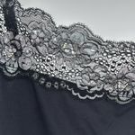 Maurice's Black Camisole tank stretchy metallic Lace Trim XL slinky Y2K layering Photo 7