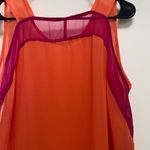 Sherbet color Large Women's blocked sheer cute tank top $34 Pink Photo 4