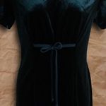 Vintage Dress.com Velvet Dark Green Short Sleeve Maxi Dress Size M Photo 4