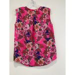 J.Crew  Bright Pink Tropical Floral V-Neck Sleeveless Top Sz 4 Resort Girl Boss Photo 6