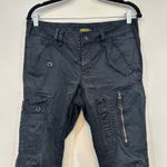 Ralph Lauren Rugby Womens Pants 2 Cotton Black Utility Cargo Zip Motto Slim Photo 2