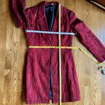 Bisou Bisou Paisley Jacquard Brocade Fitted Long Jacket Coat Dress 90s Red Photo 8