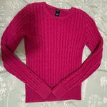Gap Fuchsia Cotton Cable Knit Sweater Size S Photo 4
