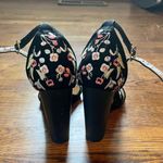Charlotte Russe Flower Detail Black Heels size 7 Photo 2