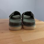 UGG  Goldenstar Cross Slide Suede Minimalist Platform Sandal Green Size 7.5 Photo 5