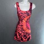 Women’s Cute Tie Dye Boutique Mini Sundress Dress size Medium Red Photo 3